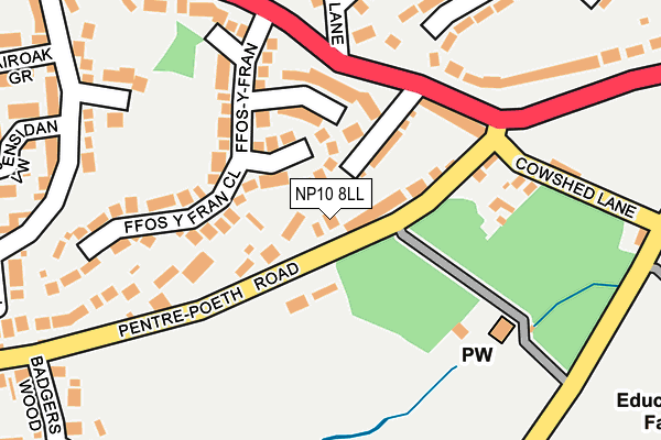 NP10 8LL map - OS OpenMap – Local (Ordnance Survey)