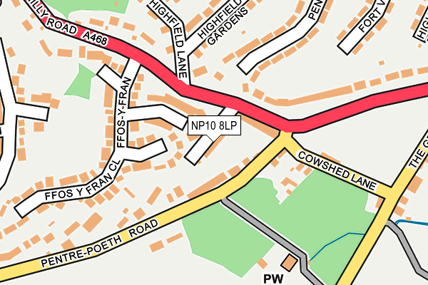 NP10 8LP map - OS OpenMap – Local (Ordnance Survey)