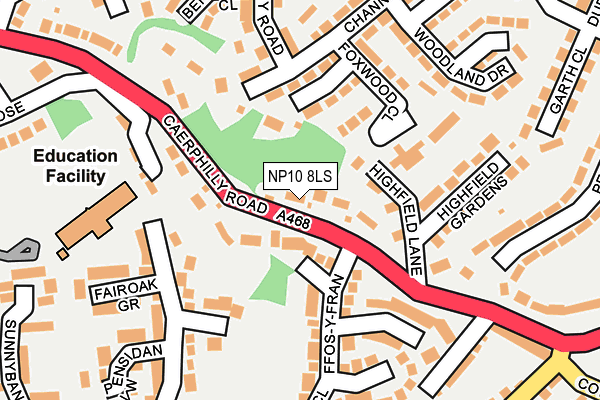 NP10 8LS map - OS OpenMap – Local (Ordnance Survey)