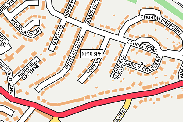 NP10 8PF map - OS OpenMap – Local (Ordnance Survey)