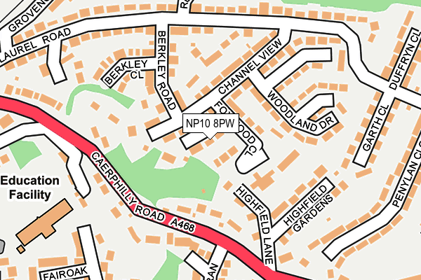 NP10 8PW map - OS OpenMap – Local (Ordnance Survey)