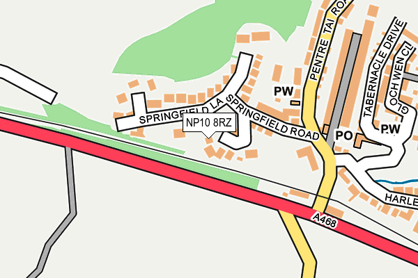NP10 8RZ map - OS OpenMap – Local (Ordnance Survey)