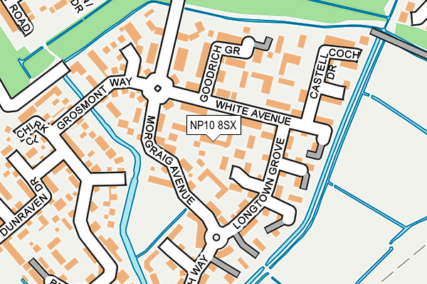 NP10 8SX map - OS OpenMap – Local (Ordnance Survey)