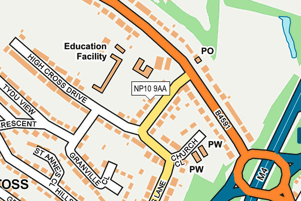 NP10 9AA map - OS OpenMap – Local (Ordnance Survey)