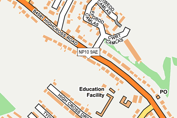 NP10 9AE map - OS OpenMap – Local (Ordnance Survey)