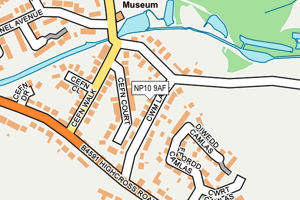 NP10 9AF map - OS OpenMap – Local (Ordnance Survey)