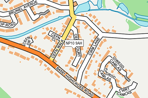 NP10 9AH map - OS OpenMap – Local (Ordnance Survey)