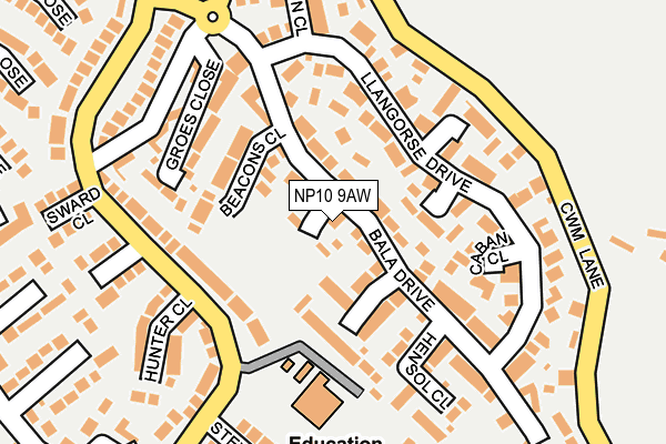 NP10 9AW map - OS OpenMap – Local (Ordnance Survey)