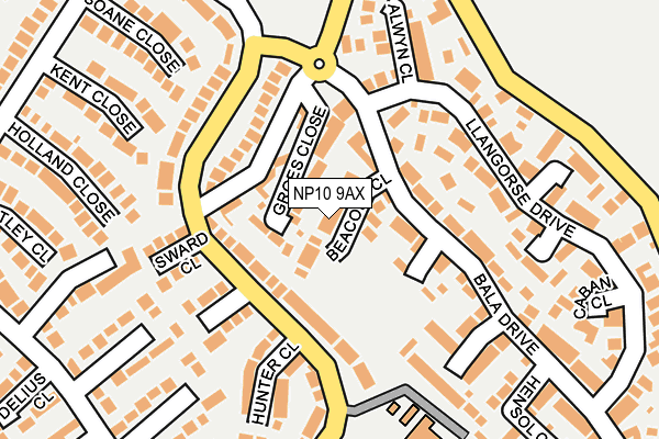 NP10 9AX map - OS OpenMap – Local (Ordnance Survey)