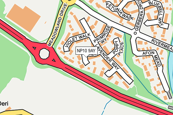 NP10 9AY map - OS OpenMap – Local (Ordnance Survey)