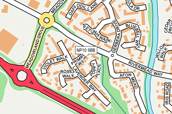 NP10 9BB map - OS OpenMap – Local (Ordnance Survey)