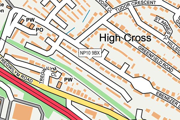 NP10 9BX map - OS OpenMap – Local (Ordnance Survey)