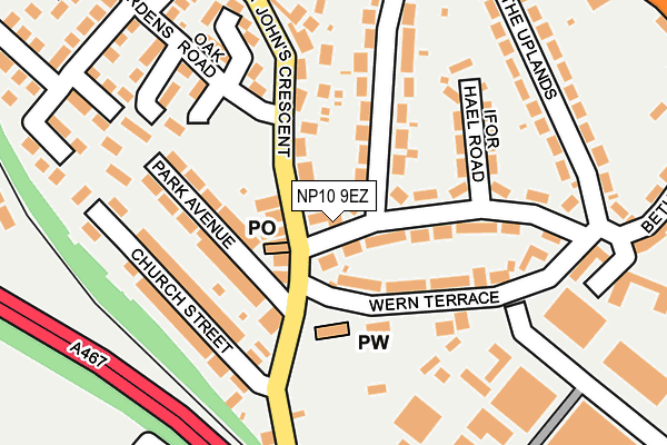 NP10 9EZ map - OS OpenMap – Local (Ordnance Survey)