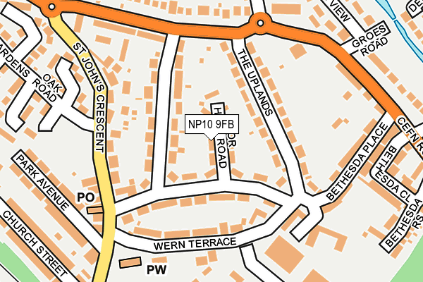 NP10 9FB map - OS OpenMap – Local (Ordnance Survey)