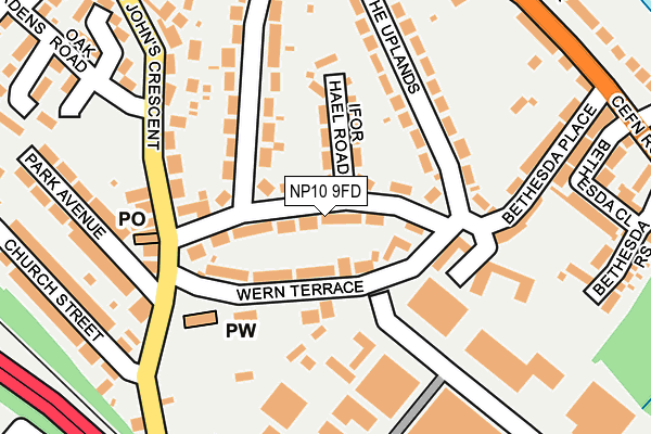 NP10 9FD map - OS OpenMap – Local (Ordnance Survey)