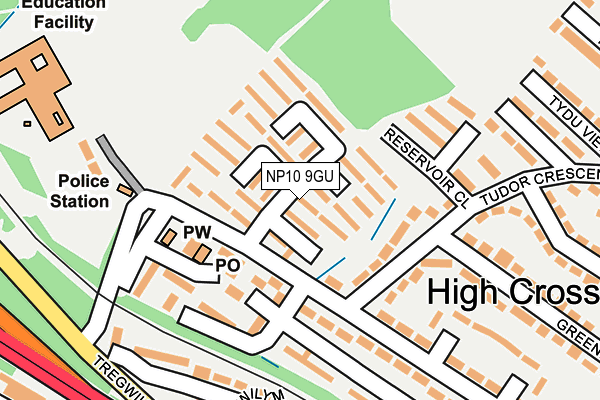 NP10 9GU map - OS OpenMap – Local (Ordnance Survey)