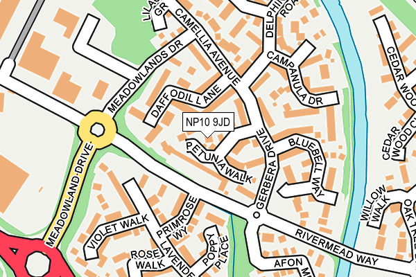 NP10 9JD map - OS OpenMap – Local (Ordnance Survey)