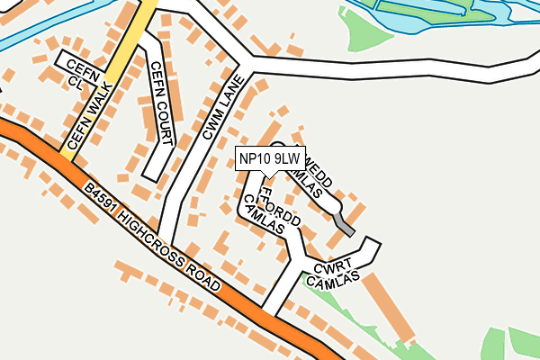 NP10 9LW map - OS OpenMap – Local (Ordnance Survey)