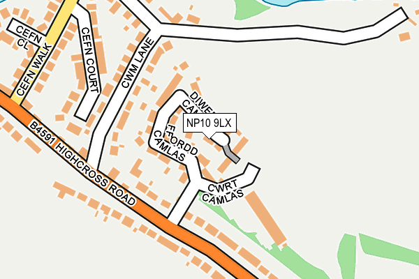 NP10 9LX map - OS OpenMap – Local (Ordnance Survey)