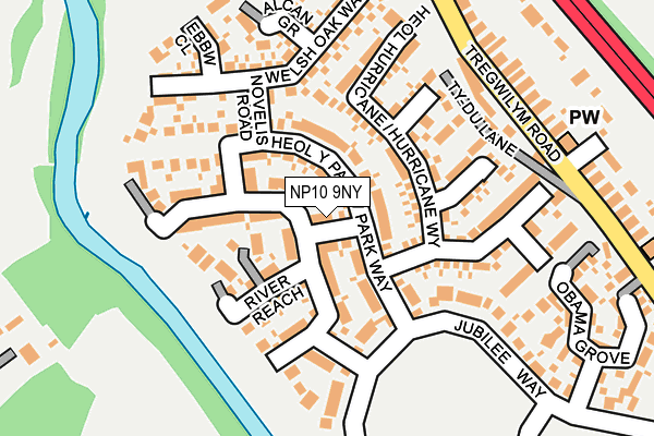 NP10 9NY map - OS OpenMap – Local (Ordnance Survey)