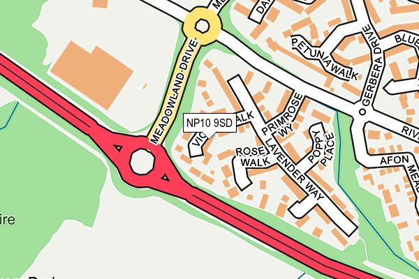 NP10 9SD map - OS OpenMap – Local (Ordnance Survey)