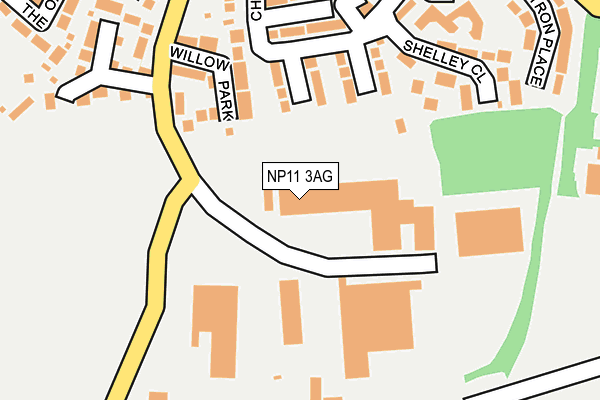 NP11 3AG map - OS OpenMap – Local (Ordnance Survey)