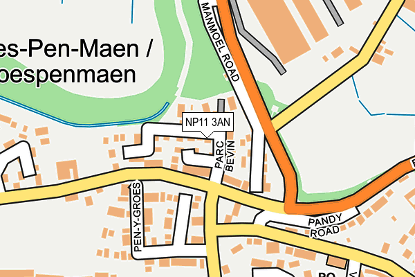 NP11 3AN map - OS OpenMap – Local (Ordnance Survey)