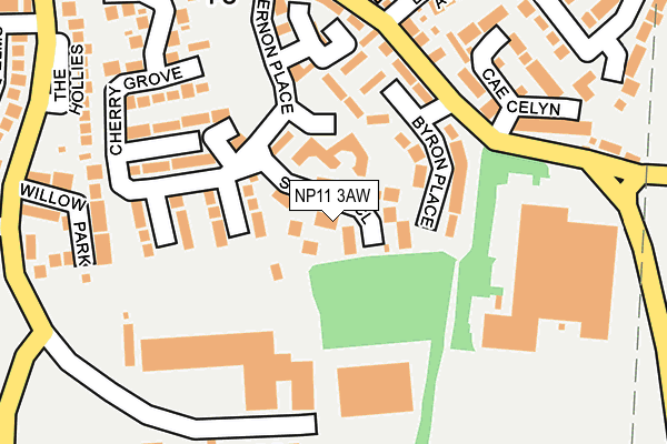 NP11 3AW map - OS OpenMap – Local (Ordnance Survey)