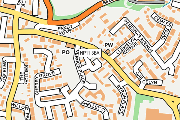 NP11 3BA map - OS OpenMap – Local (Ordnance Survey)