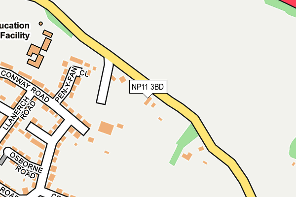 NP11 3BD map - OS OpenMap – Local (Ordnance Survey)