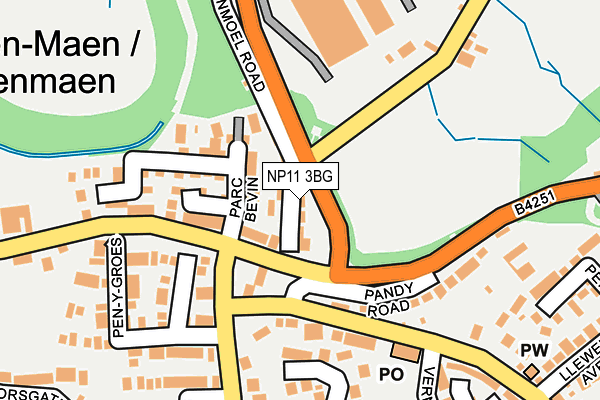 NP11 3BG map - OS OpenMap – Local (Ordnance Survey)