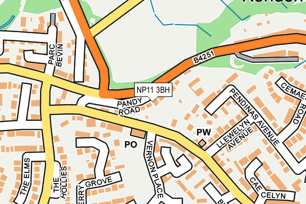 NP11 3BH map - OS OpenMap – Local (Ordnance Survey)