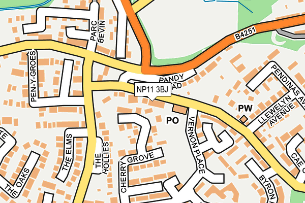 NP11 3BJ map - OS OpenMap – Local (Ordnance Survey)