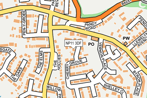 NP11 3DF map - OS OpenMap – Local (Ordnance Survey)