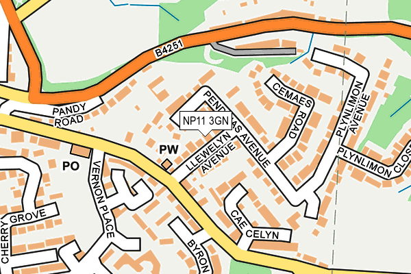 NP11 3GN map - OS OpenMap – Local (Ordnance Survey)