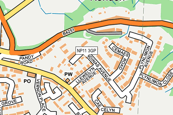 NP11 3GP map - OS OpenMap – Local (Ordnance Survey)
