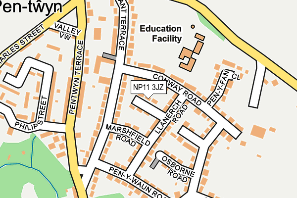 NP11 3JZ map - OS OpenMap – Local (Ordnance Survey)