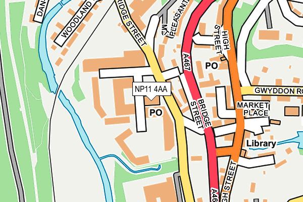NP11 4AA map - OS OpenMap – Local (Ordnance Survey)