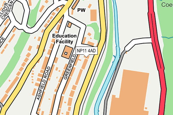 NP11 4AD map - OS OpenMap – Local (Ordnance Survey)