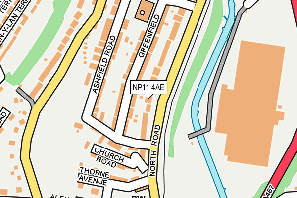 NP11 4AE map - OS OpenMap – Local (Ordnance Survey)