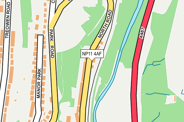 NP11 4AF map - OS OpenMap – Local (Ordnance Survey)