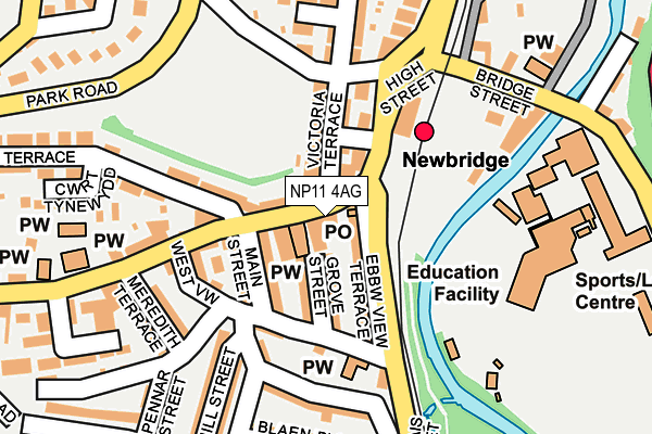 NP11 4AG map - OS OpenMap – Local (Ordnance Survey)