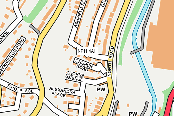NP11 4AH map - OS OpenMap – Local (Ordnance Survey)