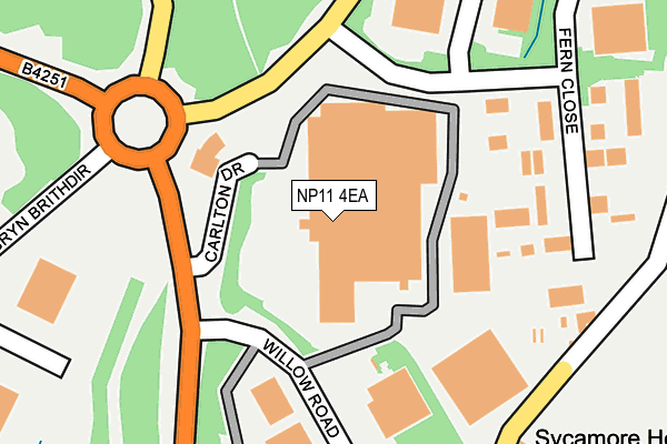 NP11 4EA map - OS OpenMap – Local (Ordnance Survey)