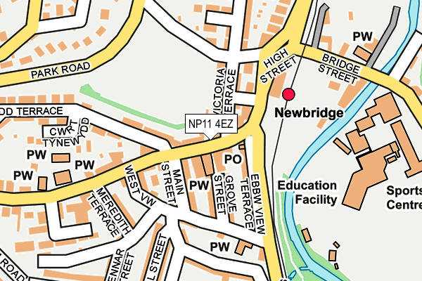 NP11 4EZ map - OS OpenMap – Local (Ordnance Survey)