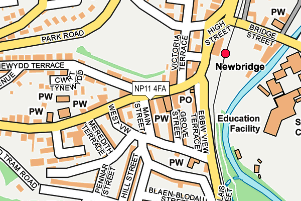 NP11 4FA map - OS OpenMap – Local (Ordnance Survey)
