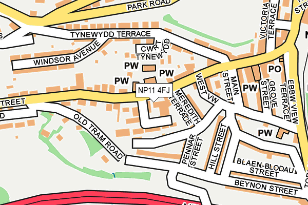 NP11 4FJ map - OS OpenMap – Local (Ordnance Survey)