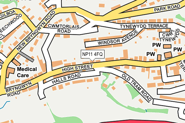 NP11 4FQ map - OS OpenMap – Local (Ordnance Survey)