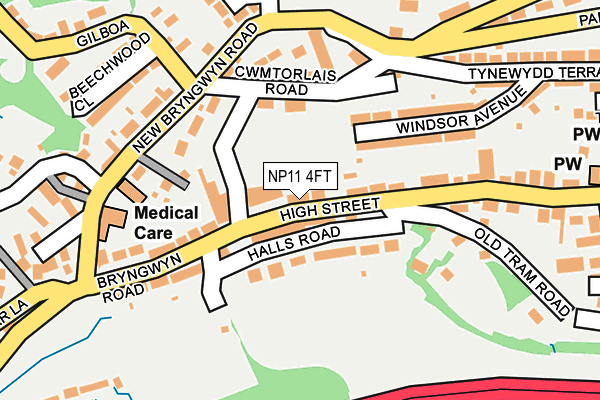 NP11 4FT map - OS OpenMap – Local (Ordnance Survey)