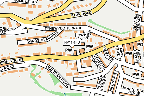NP11 4FU map - OS OpenMap – Local (Ordnance Survey)